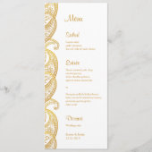 Gouden Paisley Traditionele Indiase bruiloft Menu (Voorkant)