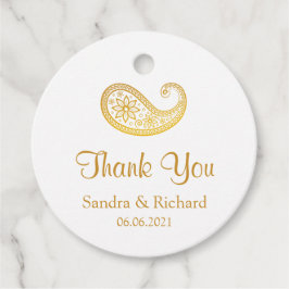 Gouden Paisley Traditionele Indische Bruiloft Dank Bedankjes Labels