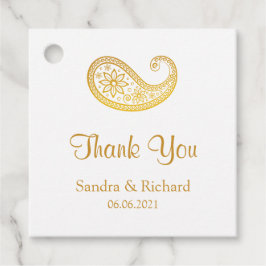 Gouden Paisley Traditionele Indische Bruiloft Dank Bedankjes Labels