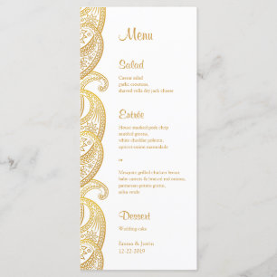 Gouden Paisley Traditionele Indische Huwelijksrack Menu