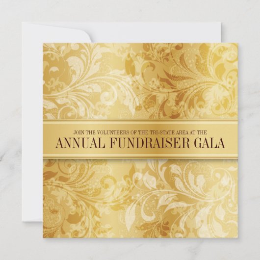Gouden Paisley Wervel Event Kaart (Voorkant)