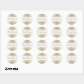 Gouden  Paisley Witte Achtergrond Ronde Sticker (Vel)