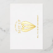 Gouden pak Gepersonaliseerde Groomsman Voorstel Folie Uitnodiging (Voorkant)