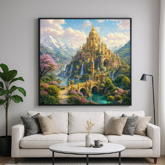 Gouden Paleis Fantasie Landschap Poster