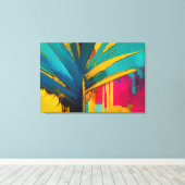 Gouden Palm - Abstract Tropical Energy Canvas Afdruk (Insitu (Houten vloer))