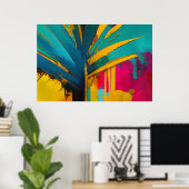Gouden Palm - Abstract Tropical Energy Poster (Thuiskantoor)