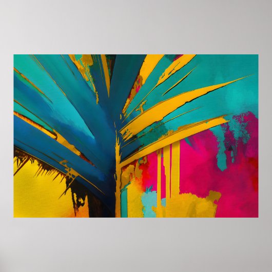 Gouden Palm - Abstract Tropical Energy Poster (Voorkant)