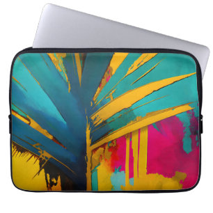 Gouden Palm - Abstracte Tropische Energie Laptop Sleeve