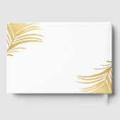 Gouden palm bladeren moderne tropische bruiloft gastenboek (Achterkant)
