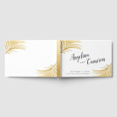 Gouden palm bladeren moderne tropische bruiloft gastenboek (Volledig)