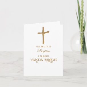 Gouden Palm Cross gepersonaliseerde doop gevouwen