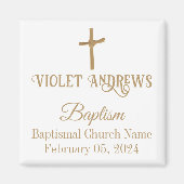 Gouden Palm Cross gepersonaliseerde doop Magneet (Voorkant)