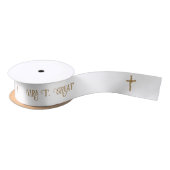 Gouden Palm Cross gepersonaliseerde doop Satijnen Lint (Spoel)