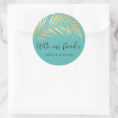 Gouden Palm Frond Dank u Ronde Sticker (Tas)