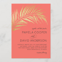 Gouden Palm Frond Moderne minimalistische bruiloft
