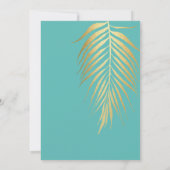 Gouden Palm Frond Moderne minimalistische bruiloft Kaart (Achterkant)