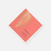 Gouden Palm Frond Moderne minimalistische bruiloft Servet (Hoek)