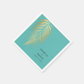 Gouden Palm Frond Moderne minimalistische bruiloft Servet (Hoek)