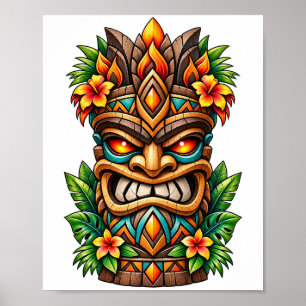 Gouden Palm Kroon Tiki Poster