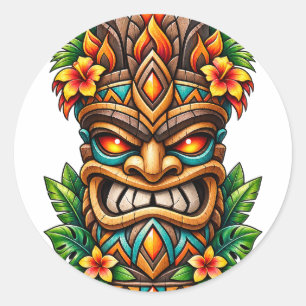 Gouden Palm Kroon Tiki Sticker