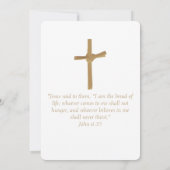 Gouden Palm Kruis Communie, Doop Uitnodiging (Achterkant)