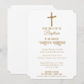 Gouden Palm Kruis Gepersonaliseerde Doop, Doop Kaart (Voorkant / Achterkant)