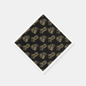 Gouden Palm Leaf minimalistisch zwart bruiloft ser Servet (Hoek)