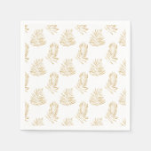 Gouden Palm Leaf, minimalistische witte bruiloft s Servet (Voorkant)