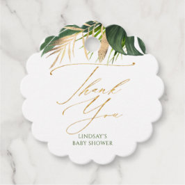Gouden Palm Leaf Tropisch Baby shower Dank u Bedankjes Labels