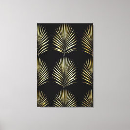 Gouden Palm Symfonie Grid Canvas Wandkunst Afdruk
