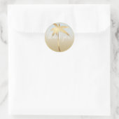 Gouden Palm Tree Ombre Dank u Ronde Sticker (Tas)