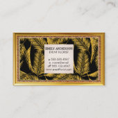 Gouden Palmblad Patroon Visitekaartje (Achterkant)