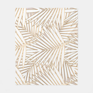Gouden palmbladeren: art deco. fleece deken