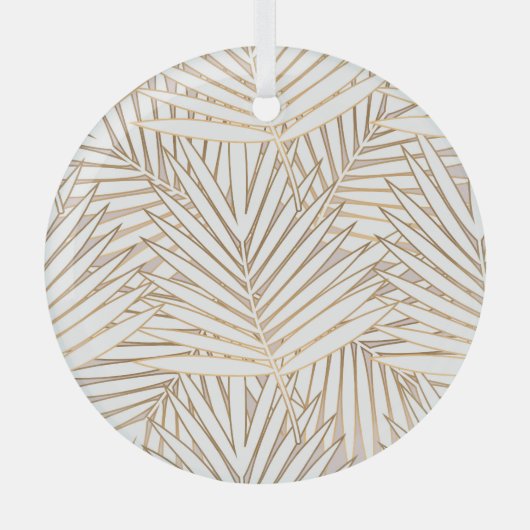 Gouden palmbladeren: art deco. glas ornament (Voorkant)