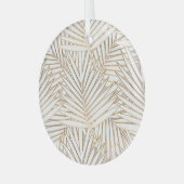 Gouden palmbladeren: art deco. glas ornament (Voorkant links)