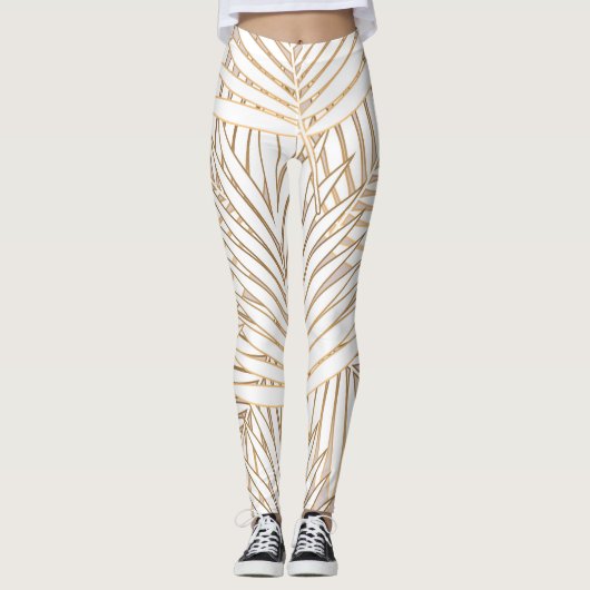 Gouden palmbladeren: art deco. leggings (Voorkant)