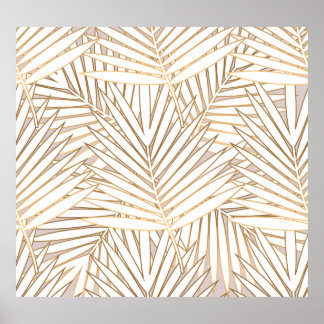 Gouden palmbladeren: art deco. poster