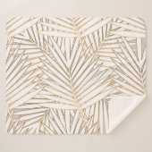 Gouden palmbladeren: art deco. sherpa deken (Voorkant (horizontaal))
