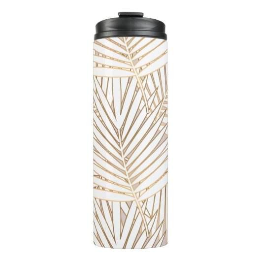 Gouden palmbladeren: art deco. thermosbeker (Voorkant)