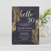 Gouden palmbladeren Marmer 30e verjaardag Kaart (Staand voorkant)