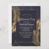 Gouden palmbladeren marmeren pensioen kaart (Voorkant)