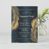 Gouden Palmbladeren Strand Betrokkenheid Kaart (Staand voorkant)