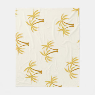 Gouden palmbomen: tropisch textiel. fleece deken