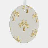 Gouden palmbomen: tropisch textiel. glas ornament (Voorkant Rechts)