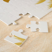 Gouden palmbomen: tropisch textiel. legpuzzel (Zijkant)
