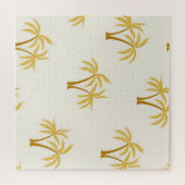 Gouden palmbomen: tropisch textiel. legpuzzel (Horizontaal)
