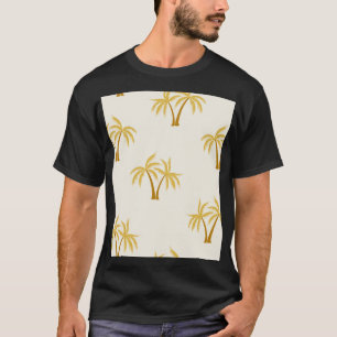 Gouden palmbomen: tropisch textiel. t-shirt