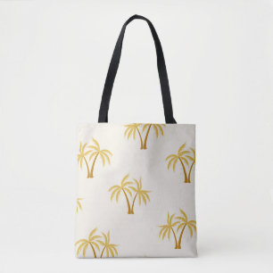 Gouden palmbomen: tropisch textiel. tote bag
