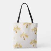 Gouden palmbomen: tropisch textiel. tote bag (Achterkant)