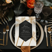 gouden palmbomen verfijnde tropische bruiloft kaart